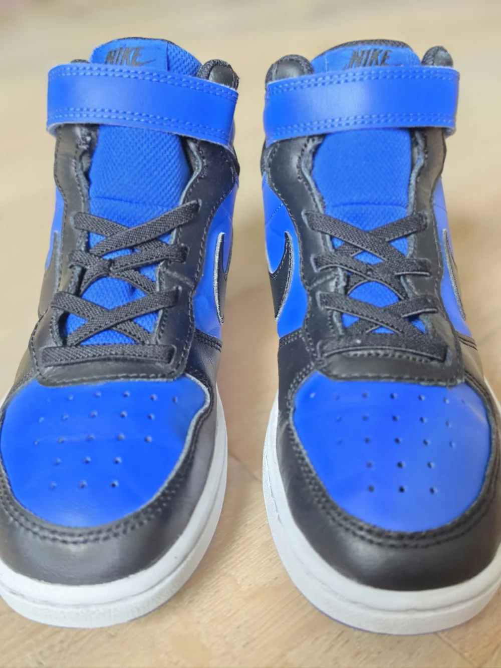 Nike Kids' Blue and Black High-Top Sneakers Size 1Y